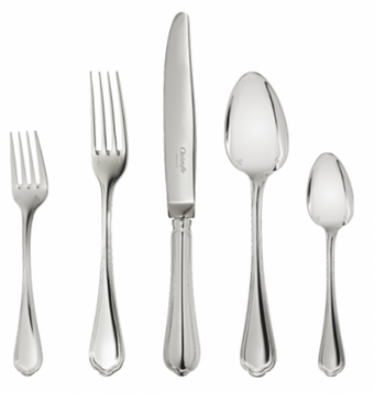 Christofle Spatours Flatware: 5-Piece Set, Silver Plated